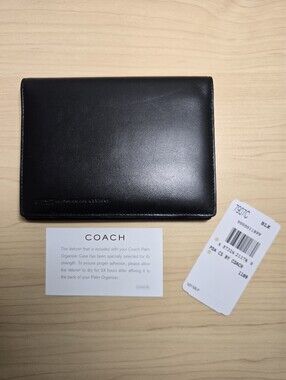 COACH 7907C PDA Palm Pilot Carrier Holder Wallet Black Leather - New